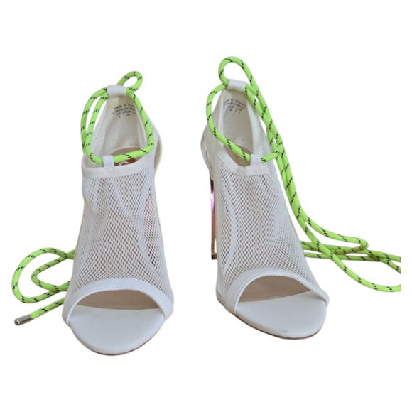 Aldo "Cardi" White Leather & Mesh Heel Sandal 6 NWT - Picture 6 of 10